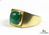 4.30 Carats Sugar Loaf Natural Emerald 18K Gold Men's Ring – May Birthstone Men Luxury Ring