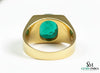 4.30 Carats Sugar Loaf Natural Emerald 18K Gold Men's Ring – May Birthstone Men Luxury Ring