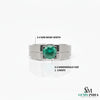 Men's 18k Gold Emerald Ring: Round Green Gemstone, May Birthstone
