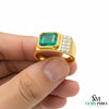 Men's Emerald Ring in 14k Solid Gold 2.80 Ctw Natural Emerald