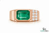 Men's Emerald Ring in 14k Solid Gold 2.80 Ctw Natural Emerald