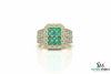 Emerald Diamond Wedding Band: 18k Gold May Birthstone Ring -Christmas Gift Ring