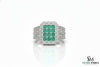 Emerald Diamond Wedding Band: 18k Gold May Birthstone Ring -Christmas Gift Ring