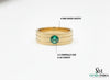14k Solid Gold Men's Emerald Band Ring: Art Deco Wedding Anniversary