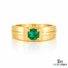 1 carat natural zambian emerald mens ring in / 14k Solid Gold - Father's Day Gift