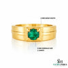 1 carat natural zambian emerald mens ring in / 14k Solid Gold - Father's Day Gift