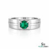 1 carat natural zambian emerald mens ring in / 14k Solid Gold - Father's Day Gift