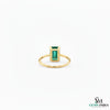 0.90 Carat Emerald-Cut Green Emerald Solitaire Ring - Green Gemstone Jewelry