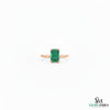 0.90 Carat Emerald-Cut Green Emerald Solitaire Ring - Green Gemstone Jewelry