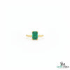 0.90 Carat Emerald-Cut Green Emerald Solitaire Ring - Green Gemstone Jewelry