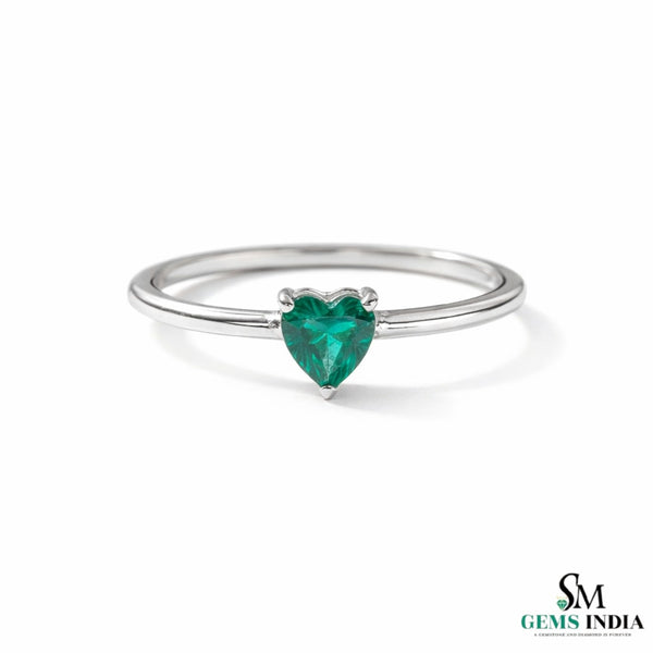 0.80 Carats Natural Emerald Solitaire Ring - 14k Solid Gold Gold Women Wedding Anniversary Gift Ring