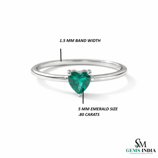 0.80 Carats Natural Emerald Solitaire Ring - 14k Solid Gold Gold Women Wedding Anniversary Gift Ring