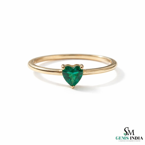 0.80 Carats Natural Emerald Solitaire Ring - 14k Solid Gold Gold Women Wedding Anniversary Gift Ring