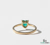 0.80 Carats Natural Emerald Solitaire Ring - 14k Solid Gold Gold Women Wedding Anniversary Gift Ring
