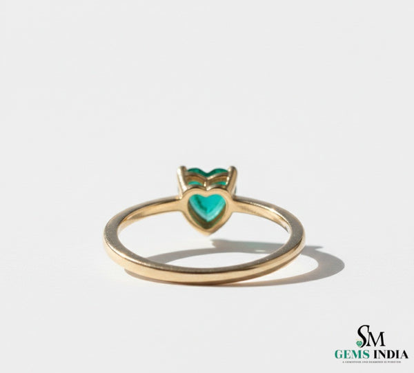 0.80 Carats Natural Emerald Solitaire Ring - 14k Solid Gold Gold Women Wedding Anniversary Gift Ring