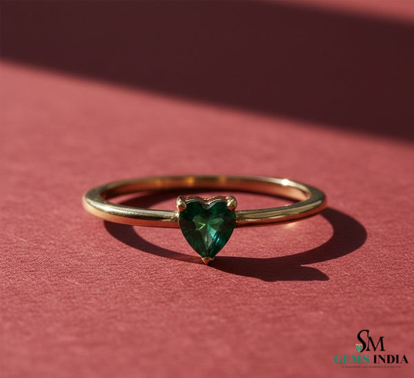 0.80 Carats Natural Emerald Solitaire Ring - 14k Solid Gold Gold Women Wedding Anniversary Gift Ring