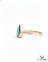 Natural Pear Shape Zambian Emerald Solitaire Ring - 14k Solid Gold Women Gift Ring