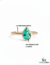 Natural Pear Shape Zambian Emerald Solitaire Ring - 14k Solid Gold Women Gift Ring
