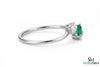 Contemporary Open Band Emerald Ring with Diamond Accent