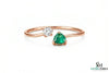 Contemporary Open Band Emerald Ring with Diamond Accent