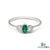 Fine 14K Gold Oval Emerald Ring with Two Round Diamonds