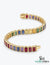 Rainbow Multi Color Emerald Cut Gemstone Bracelet - Elegant Statement Jewelry