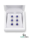 Round Tanzanite Triple Halo Diamond Dangle Earrings