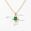 Natural Emerald Octagon Pendant Necklace - Elegant Daily Wear Necklace
