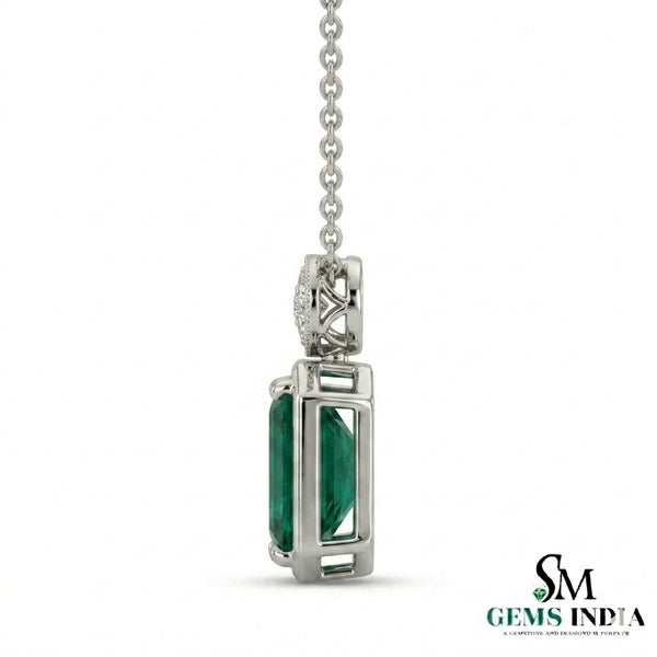Octagon Green Emerald Pendant Necklace – Fine Jewelry Gift for Her