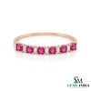 Princess Cut Ruby Ring with Baguette Diamonds - Minimalist Fine Jewelry