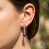 Emerald-Cut Amethyst & Diamond Earrings – February Birthstone Jewelry