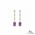 Emerald-Cut Amethyst & Diamond Earrings – February Birthstone Jewelry