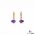Oval Natural Amethyst Drop Earrings with Diamond Accents - Luxury Jewelry Gift