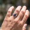 Oval Blue Sapphire Ring With Sparkling Diamond Details - Promise ring