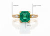 Classic Octagon Cut Natural Emerald 4 carat Engagement Ring in 14K Gold Promise Ring