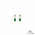 1.90 carat Pear Shape Natural Emerald and Diamond 14k Gold Stud Earrings