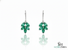 1.80 carat Marquise Shaped Genuine Emerald Leaf Drop Dangle Earrings