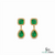 5.10 carat Luxury Emerald cut and Pear shaped Natural Emerald Teardrop Diamond Halo Earrings in Gold