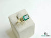 Certified Natural Emerald Cut Zambian Emerald Ring: 18k Solid Gold Solitaire