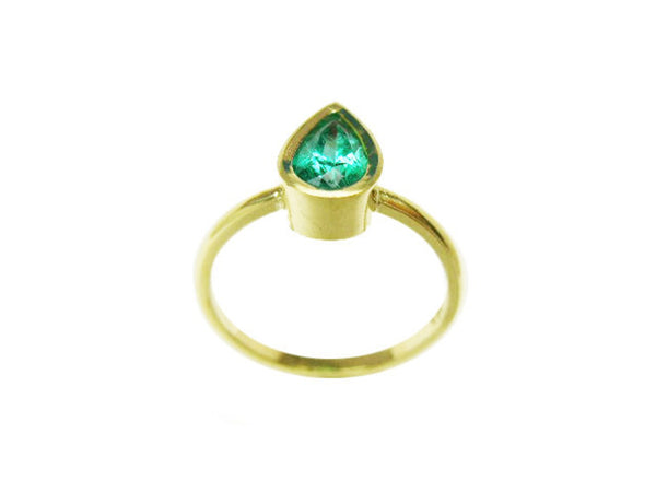 1.33 Carats Natural Emerald And Diamond Ring For Woman's in 14k Solid Gold