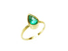 1.33 Carats Natural Emerald And Diamond Ring For Woman's in 14k Solid Gold