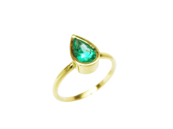 1.33 Carats Natural Emerald And Diamond Ring For Woman's in 14k Solid Gold