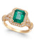 4.10 carat Emerald Cut Natural Emerald And Diamonds Vintage Split Band Ring in 14K Gold
