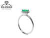 1.50 carat round natural Zambian emerald Gemstone and diamonds ring for woman's in 14k Solid Gold