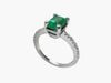 2 carat Emerald cut Engagement Ring Natural Zambian Emerald and Diamonds in 14k Solid Gold Ring