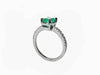 2 carat Emerald cut Engagement Ring Natural Zambian Emerald and Diamonds in 14k Solid Gold Ring