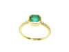 0.90 Carat Emerald-Cut Green Emerald & Diamond Band Ring in 14K Gold