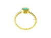 0.90 Carat Emerald-Cut Green Emerald & Diamond Band Ring in 14K Gold