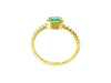 0.90 Carat Emerald-Cut Green Emerald & Diamond Band Ring in 14K Gold