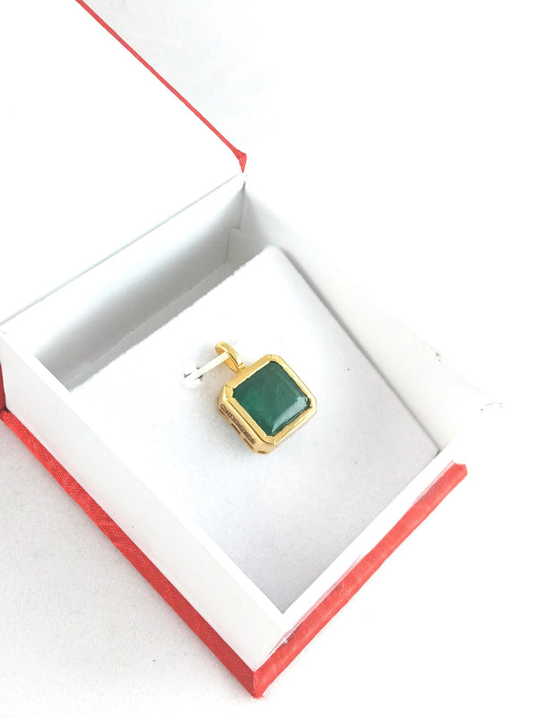 10.40 carat Modern and Elegant Natural Octagon Emerald Pendant in 14K Gold
